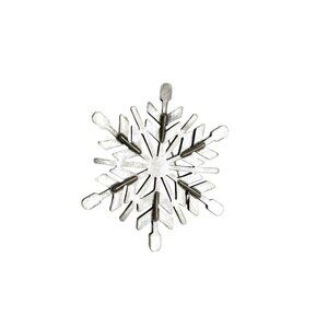 Artist Signed Pewter Snowflake Brooch Pin Silver Tone Vintage
